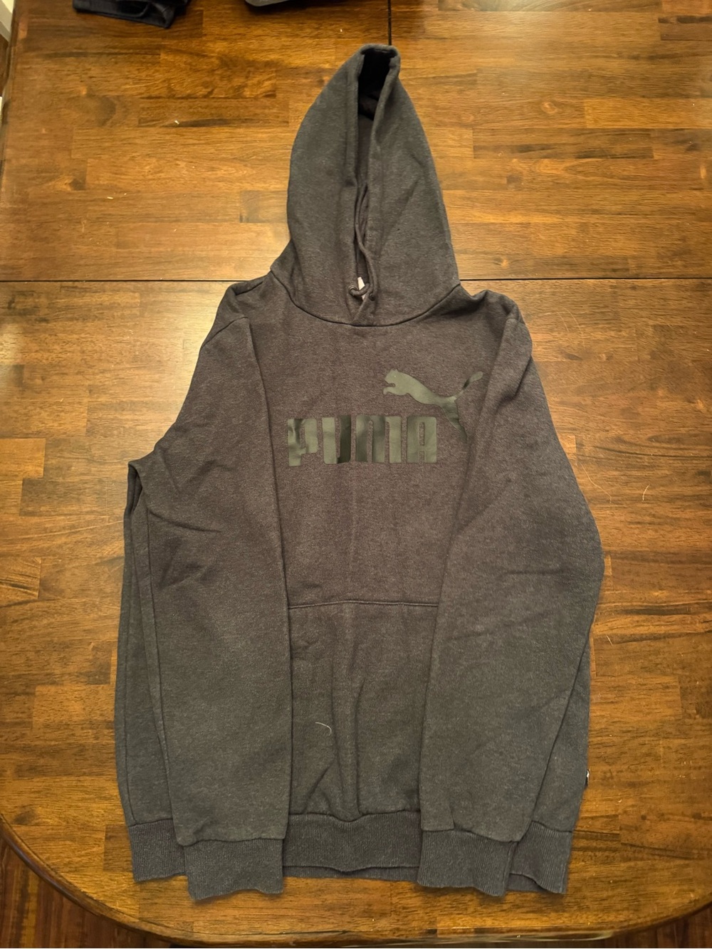 Puma Men's Charcoal Gray Pullover Hoodie with Logo